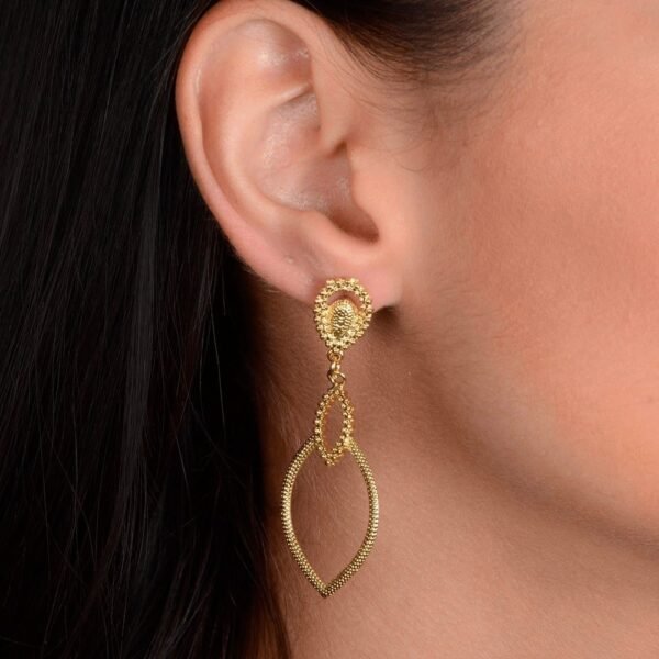 Brinco Dourado Luxo Gota de Gala - Imagem 2
