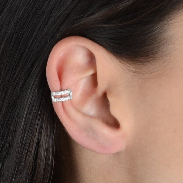 Piercing Prateado de Pressão com 14 Pedras de Zircônia - Imagem 2