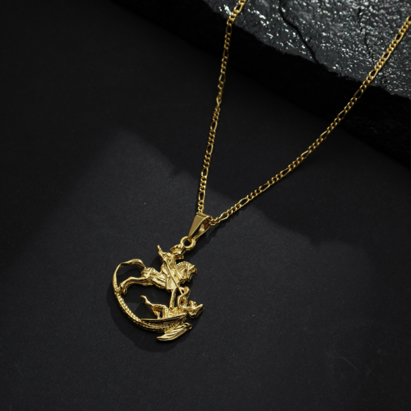 Pingente Dourado São Jorge - Imagem 3