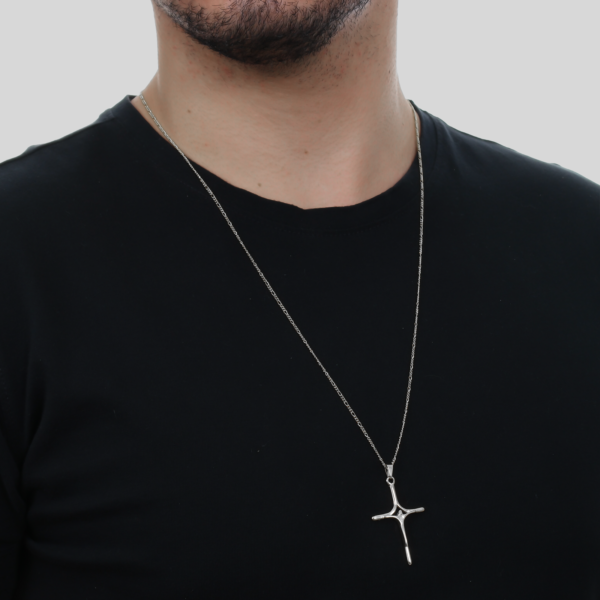 Pingente Prateado Crucifixo - Imagem 2