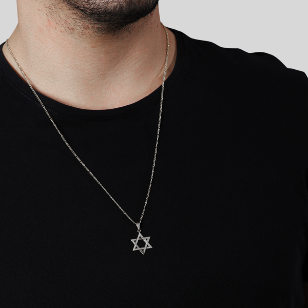Pingente Prateado Estrela de Davi - Imagem 2